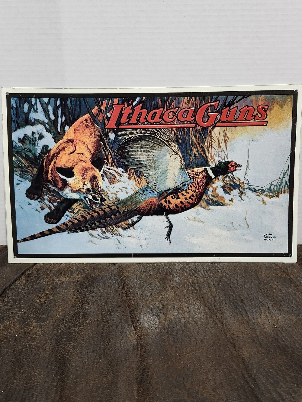 Ithaca Guns Metal Pheasant Hunting Sign